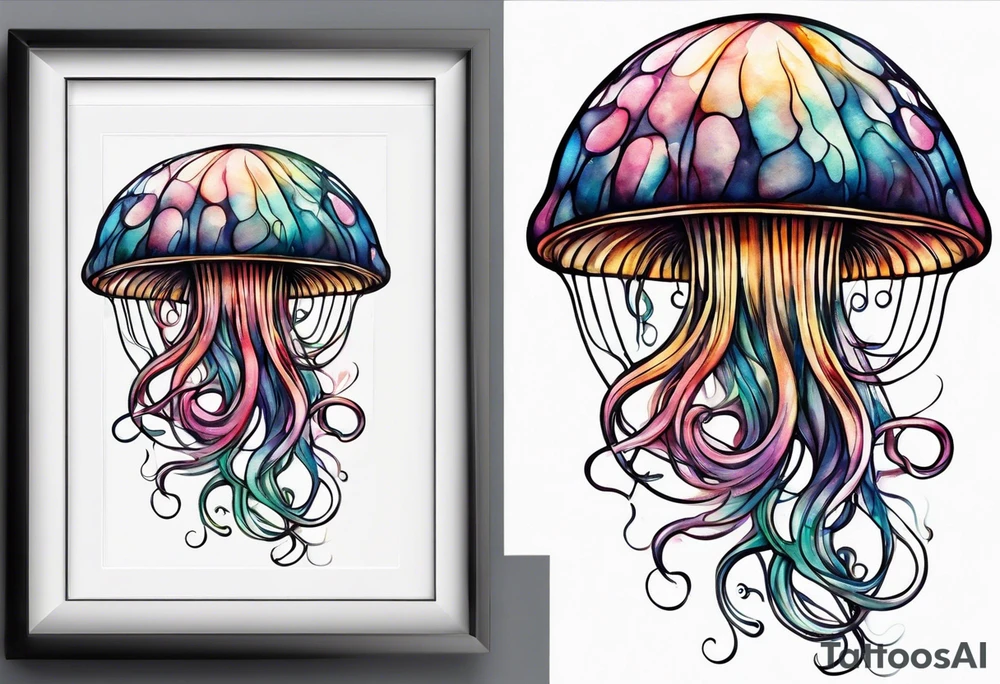 jelly fish with minimum number of tentacles tattoo idea