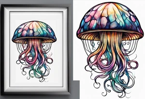 jelly fish with minimum number of tentacles tattoo idea