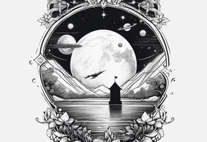 straight line, space, nature tattoo idea
