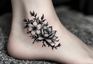 minimal ver delicate tatoo on ankle for a girl called spring. it should be vertical tattoo idea