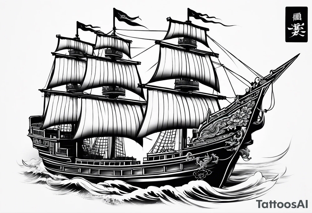 Chinese junk ship tattoo idea