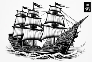 Chinese junk ship tattoo idea
