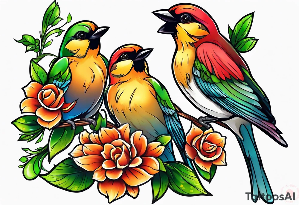 3 little birds tattoo idea