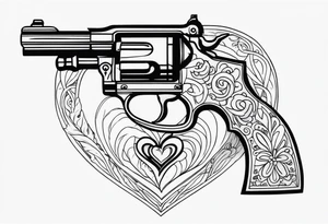 La pistola y corazón. tattoo idea