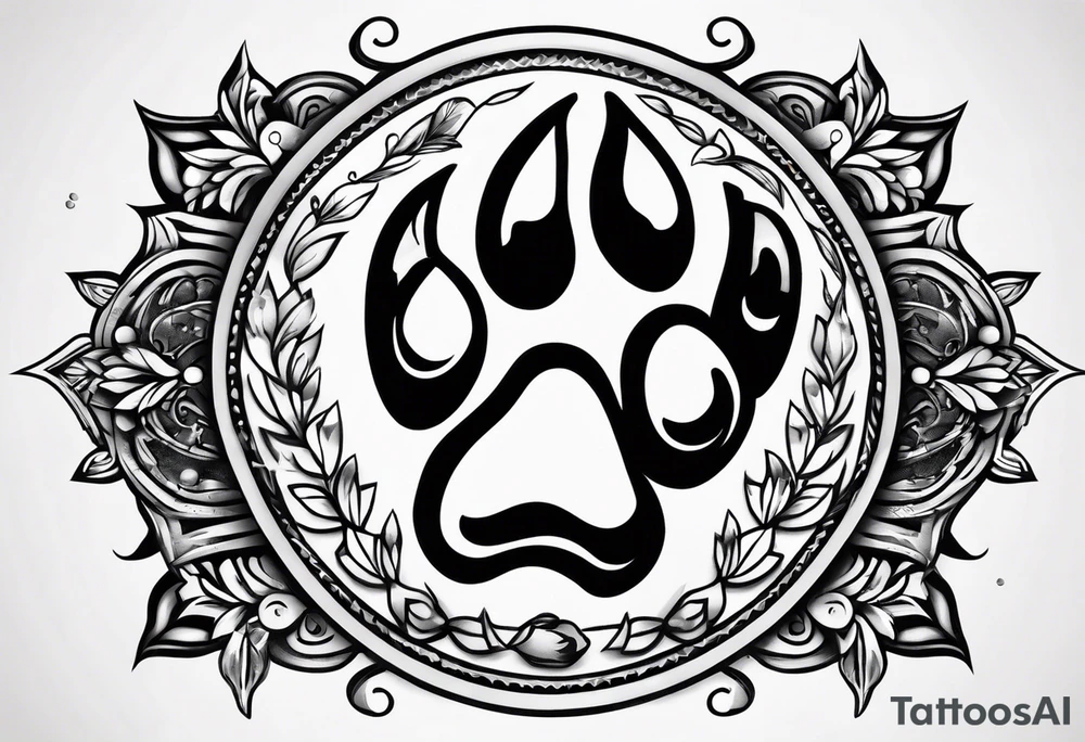 dog paw tattoo idea