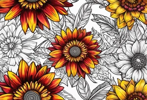 Indian blanket flower arrows tattoo idea
