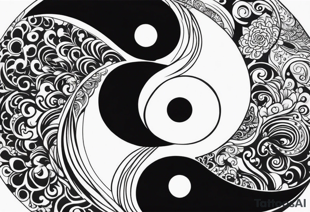 I want to cover up a ying yang tattoo with brazillian style lettering tattoo idea