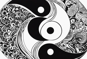 I want to cover up a ying yang tattoo with brazillian style lettering tattoo idea