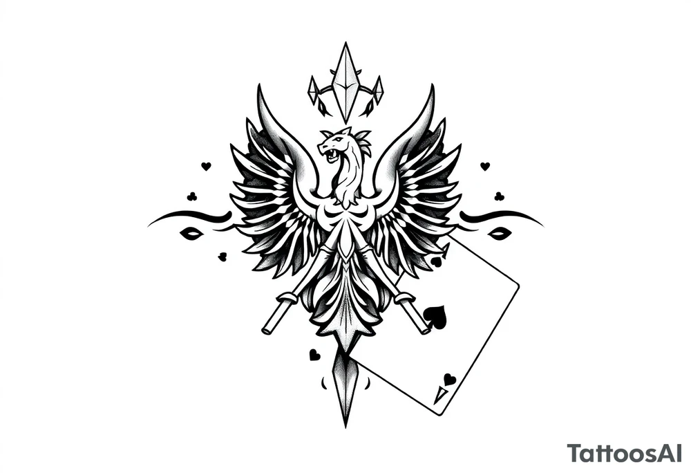 Poland symbol and poker cards Add casino money to it. tattoo idea