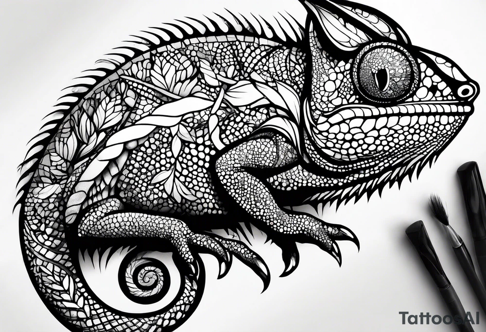 Chameleon deceasing tattoo idea