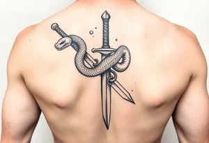 snake crawls on a sword. tattoo idea