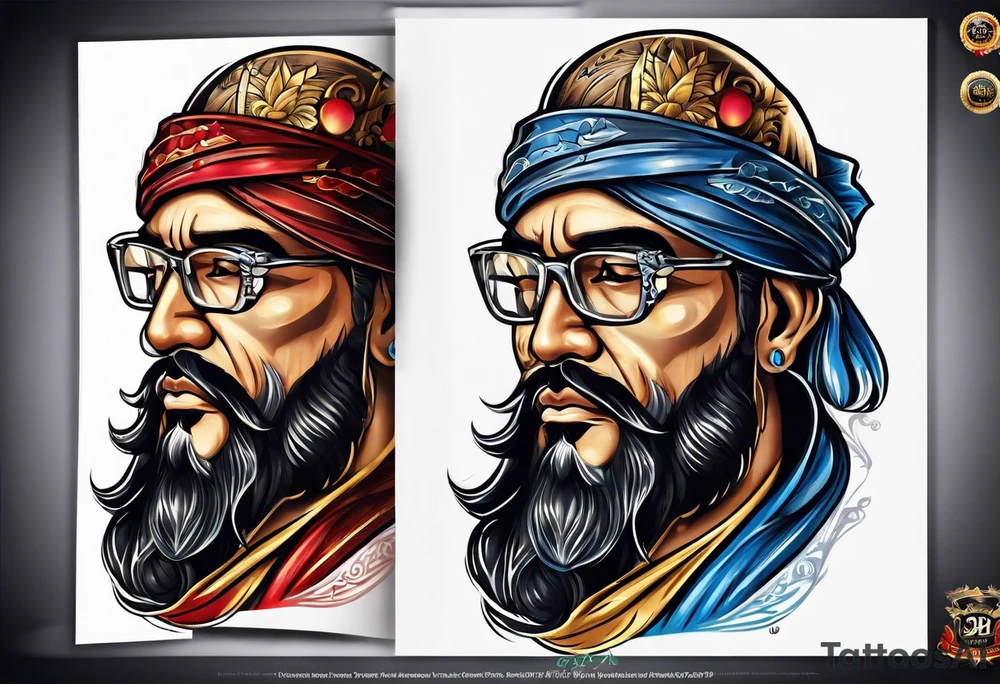 blind justice with a blade head shot only tattoo idea