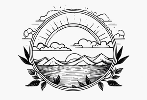 Simple Hail the sun tattoo idea