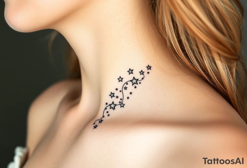 Cascade of stars swirl tattoo idea