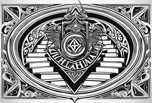 Valhalla  sword shield stairs tattoo idea