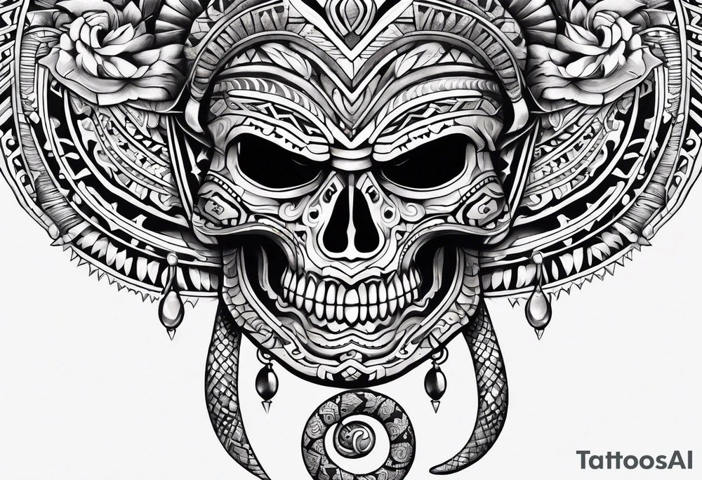 aztec snake sleeve tattoo idea
