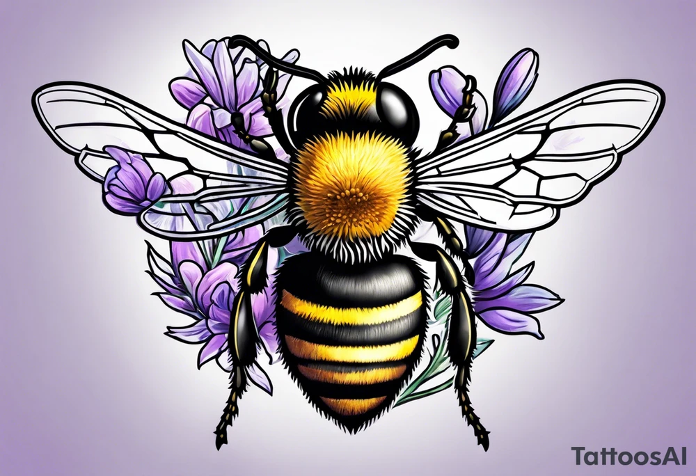 Bee and lavender tattoo idea
