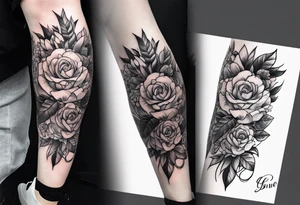 knee cap tattoo with flowers tattoo idea