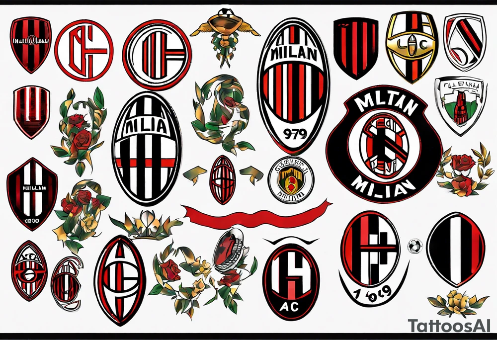 ac milan, soccer, ultras fan tattoo idea