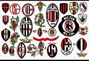 ac milan, soccer, ultras fan tattoo idea
