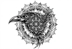 Mandala  raven tattoo idea