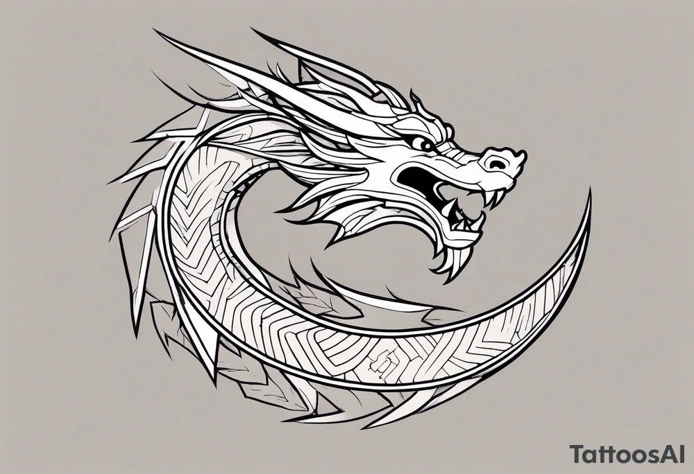 Dragon in color minimalism tattoo idea