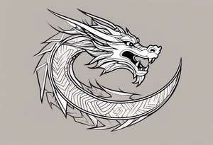 Dragon in color minimalism tattoo idea