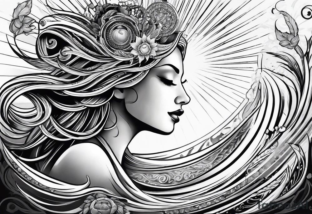 sun rays tattoo idea