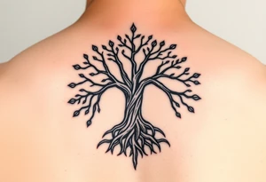 Kabbalah tree of life sefirot ten roots branches - a lively organic style combined with the official scheme of sephirot tattoo idea