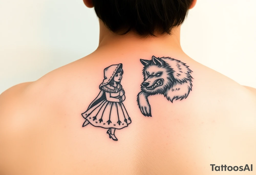 Little red riding hood and the big bad wolf tattoo idea