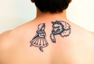 Little red riding hood and the big bad wolf tattoo idea