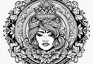 Mexican American inspired Tattoo that incorporates love for family and importance of building wealth. Include elements of the pacific northwest tattoo idea