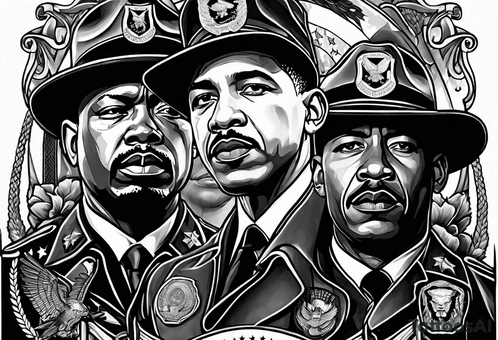 Buffalo soldiers, and Barack Obama, Martin Luther King Jr., sleeve tattoo idea