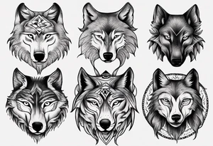 wolf head tattoo idea