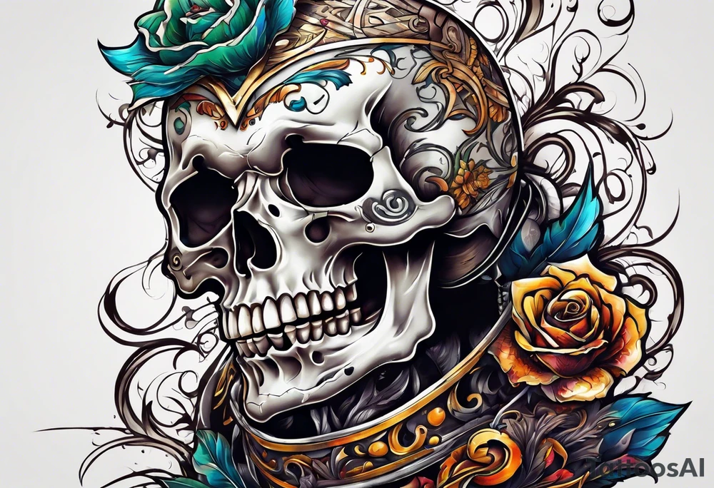 skeleton running from the world tattoo idea