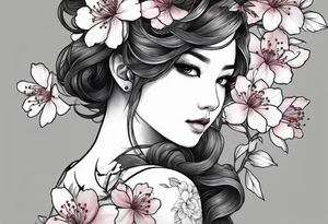 cherry blossoms but It's a portrait, so the whole thing comes out. tattoo idea