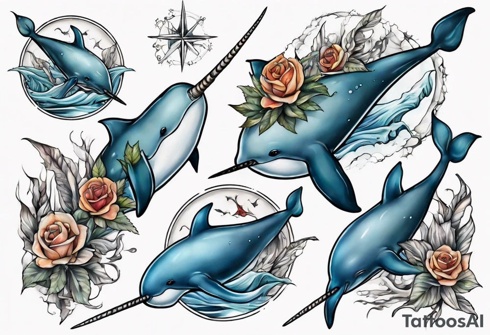 a narwhal tattoo idea