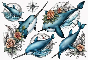 a narwhal tattoo idea
