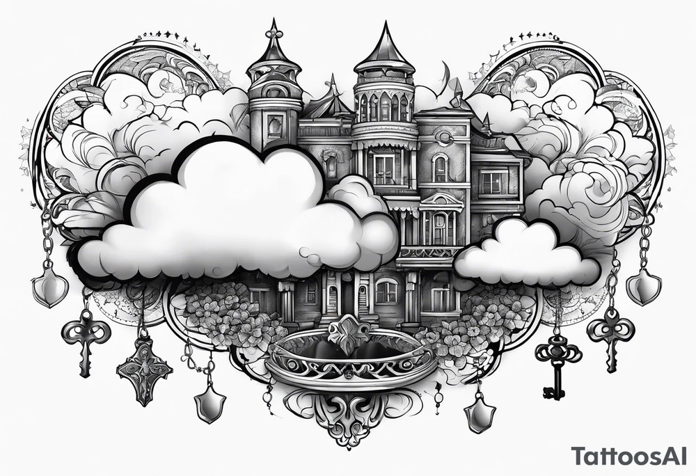 Key on a cloud tattoo idea