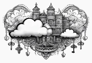 Key on a cloud tattoo idea