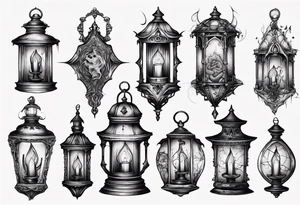 Gothic lantern tattoo idea