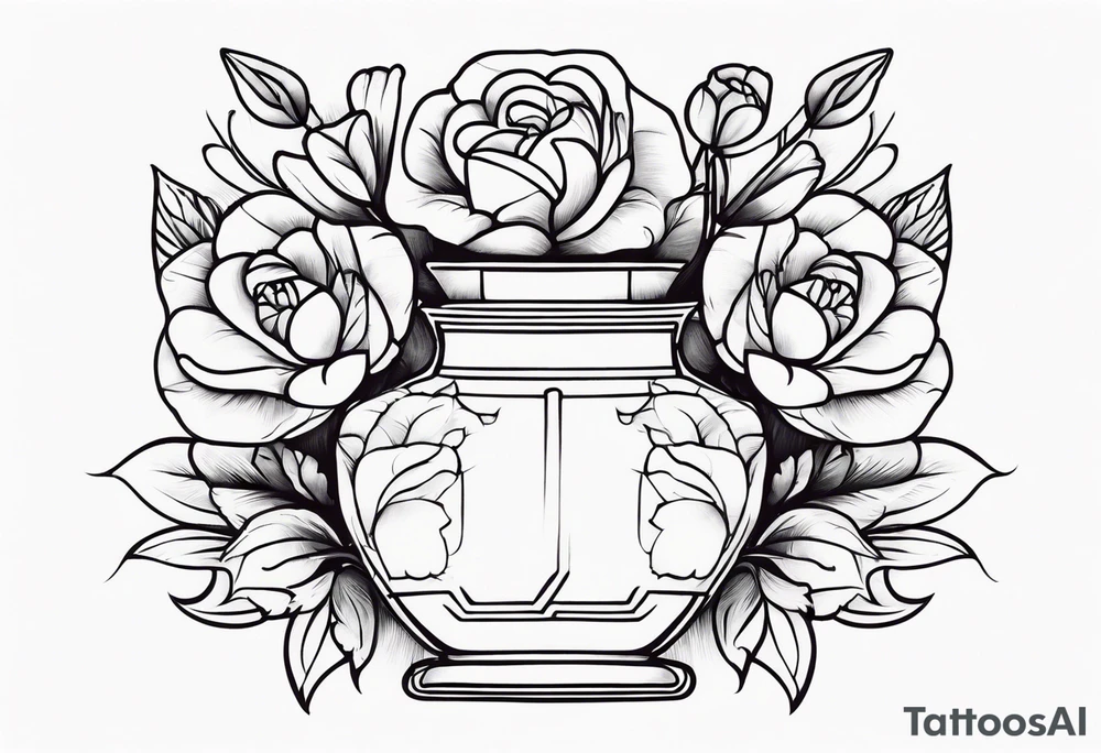 Traditional vase tattoo idea