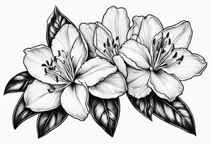Azalea flowers, Fine-line, dark shading tattoo idea