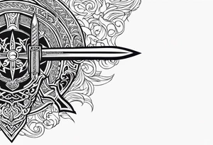 Valhalla sword viking warrior funeral tattoo idea