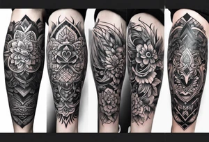 lower leg sleeve tattoo idea