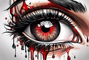 Bleeding tears flow from eye tattoo design tattoo idea