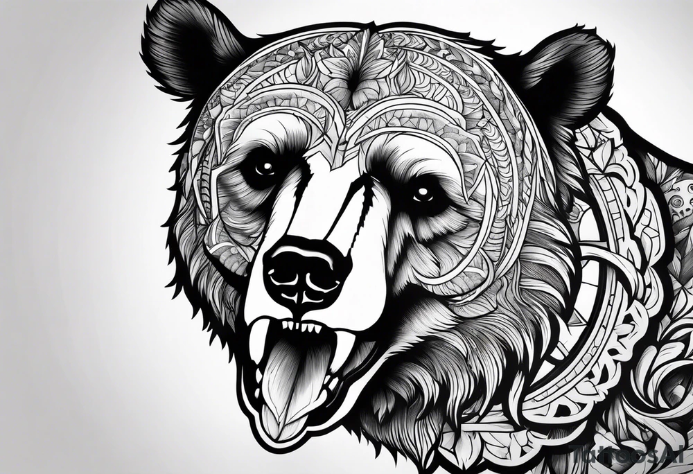Bear skull tattoo idea