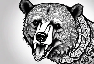 Bear skull tattoo idea