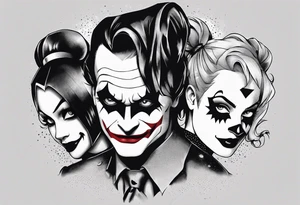 joker and harley quinn from the animated serie tattoo idea