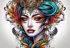 abstract organic line artwork tattoo idea